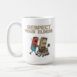 Mug Respect Your Elders Retro Gaming Funny Gamer Contr