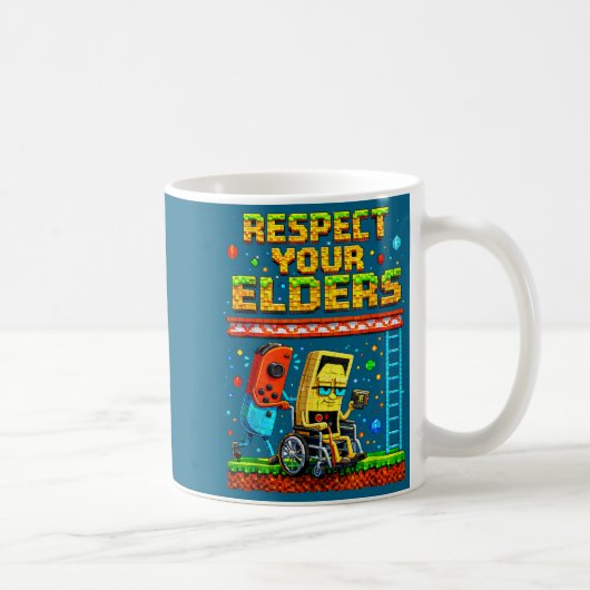 Mug Respect Your Elders Retro Gaming Funny Gamer Contr (Droite)