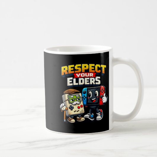 Mug Respect Your Elders Retro Gaming Funny Gamer Contr (Droite)