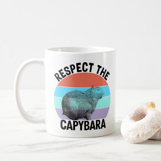 Mug Respectez La Capybara Funny Rodent Capibara (Avec donut)