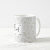 Mug Respiration de Bébé Blanc Fleur de Gypsophile Mono (Devant droit)