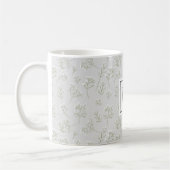 Mug Respiration de Bébé Blanc Fleur de Gypsophile Mono (Gauche)