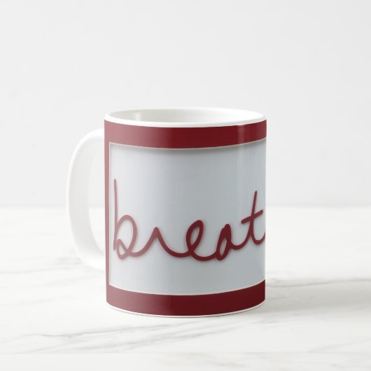 Mug Respire les graphismes rouge et blanc (Devant gauche)