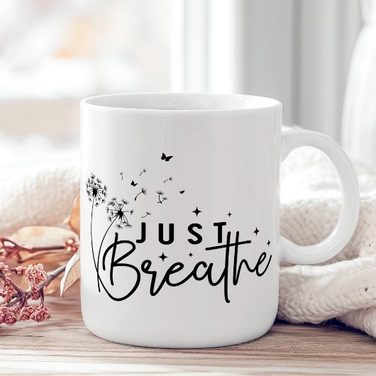 Mug "Respire seulement" Papillon Dandelion