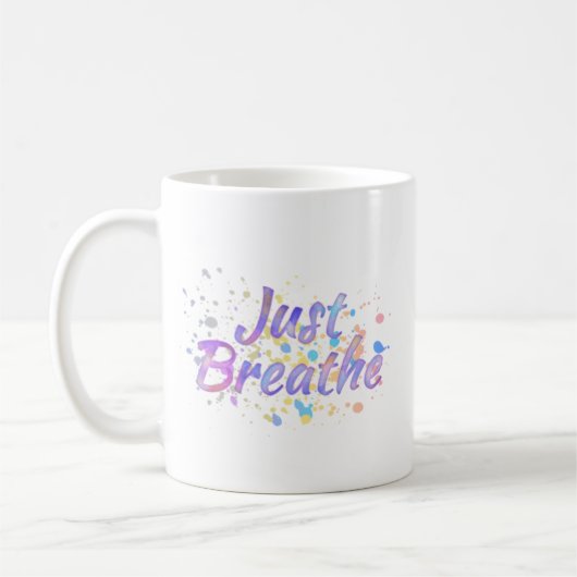 Mug Respirer L'Aquarelle Rose Mauve Aqua Blue (Gauche)