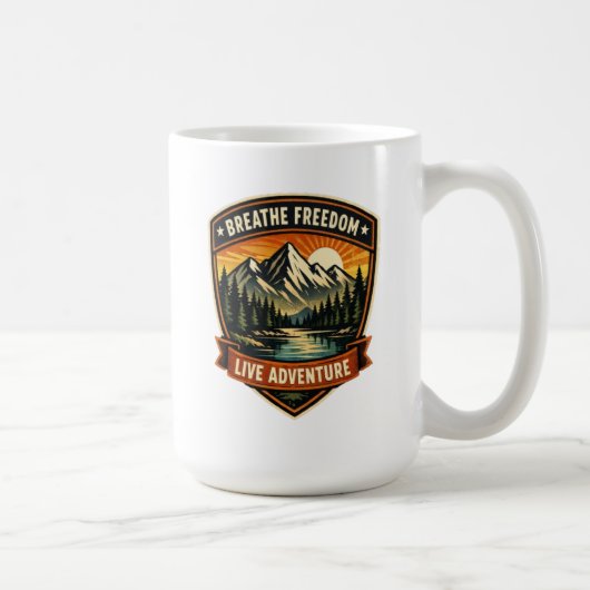 Mug Respirez la liberté, vivez l'aventure (Droite)