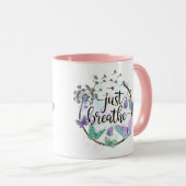 Mug Respirez simplement Papillons Pissenlit Yoga de so (Devant droit)
