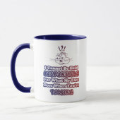 Mug Responsabilité drôle et parler de bleu rouge confu (Gauche)