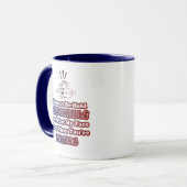 Mug Responsabilité drôle et parler de bleu rouge confu (Devant gauche)