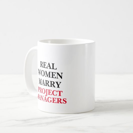 Mug Responsables de projet de mariage de femmes réelle (Devant gauche)