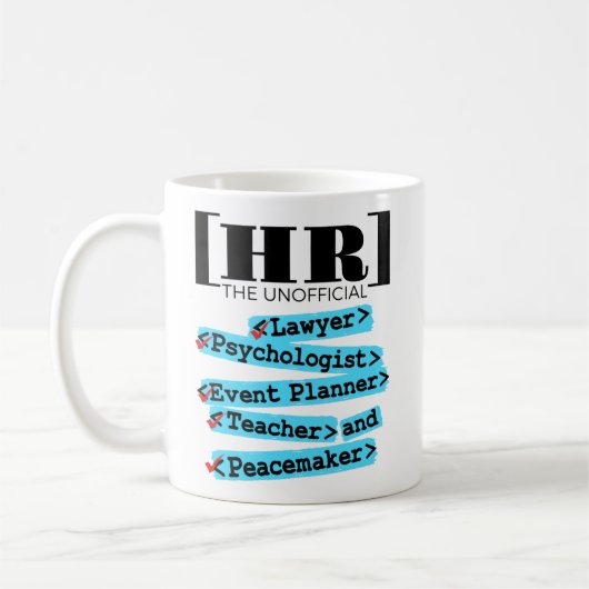Mug Ressources humaines RH non officielles amusantes (Gauche)