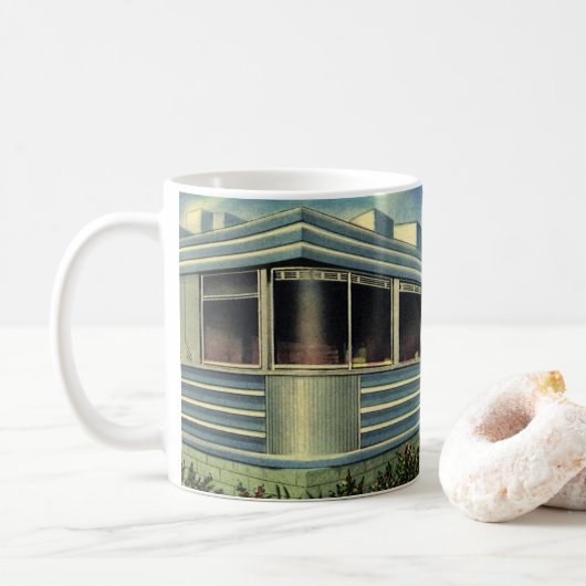Mug Restaurant Rétro Vintage 50s Pelican Diner Classiq (Avec donut)
