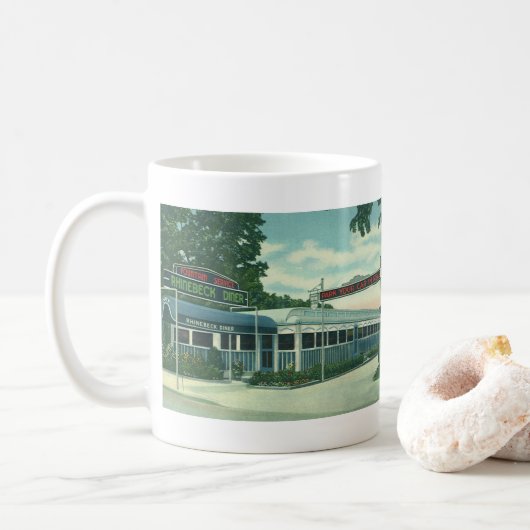 Mug Restaurant vintage, Retro Rhinebeck Roadside Diner (Avec donut)