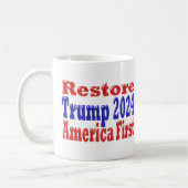 Mug Restaurer l'Amérique d'abord Trump 2024 moitié (Gauche)