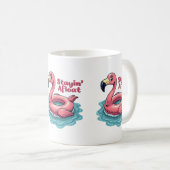 Mug Rester à flot Fun Flamingo Float Piscine Rétro (Devant droit)