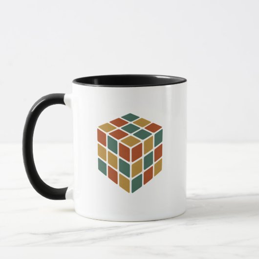Mug Rester Cube | Puzzle de style rétro du cube logiqu (Gauche)