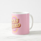 Mug Restez à la conception de texte rétro bizarre (Devant droit)