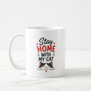 Mug Restez à la maison avec mon chat Introverti cosy A