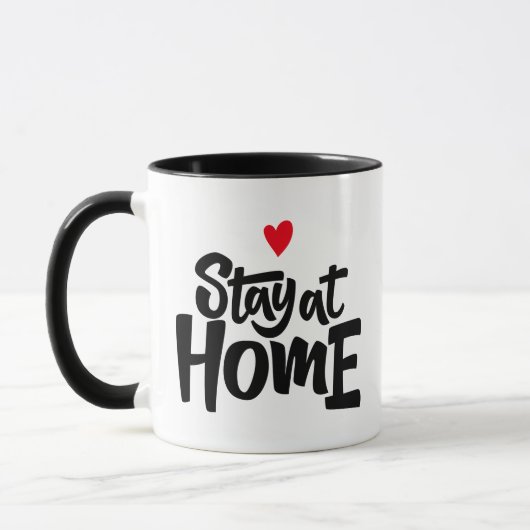 Mug Restez à la maison Coeur (Gauche)
