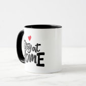Mug Restez à la maison Coeur (Devant gauche)