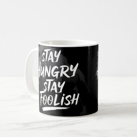 Mug Restez affamés Restez idiot (Devant gauche)