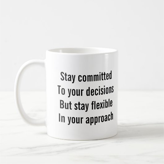 Mug "Restez attaché à vos décisions..." Tony Robbins (Gauche)