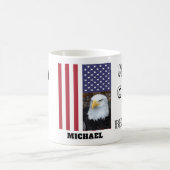 Mug Restez au calme avec la photo USA Flag & Bald Eagl (Centre)