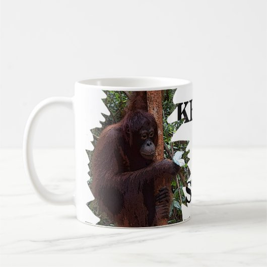 Mug Restez au calme Faune Orangutan (Gauche)