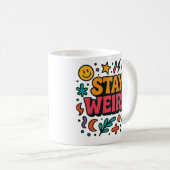 Mug Restez bizarre Drôle Retro DoodMug (Devant droit)