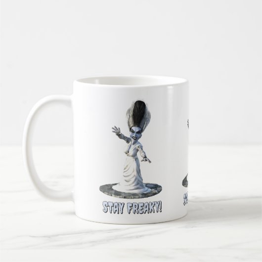 Mug Restez bizarres ! Épouse de Frankenstein (Gauche)