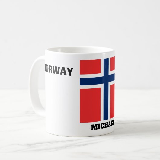 Mug Restez calme avec le drapeau norvégien (Devant gauche)