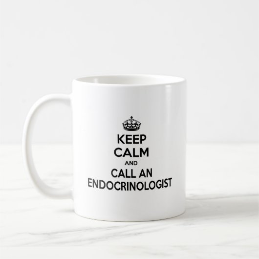 Mug Restez calme et appelez un endocrinologue (Gauche)