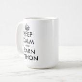 Mug Restez calme et apprenez Python drôle ingénieur lo (Devant gauche)