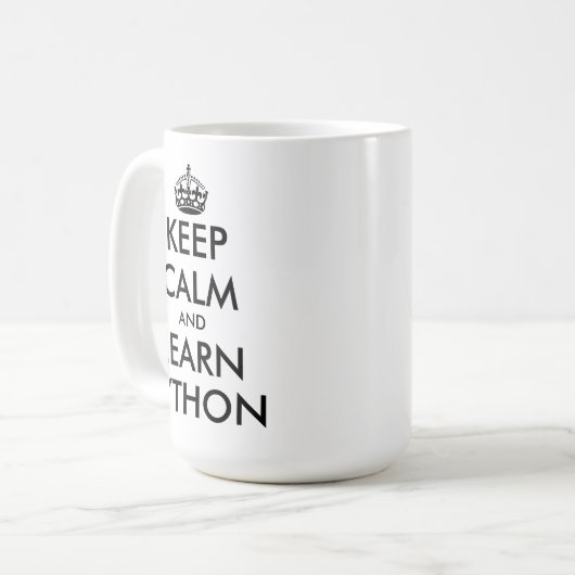 Mug Restez calme et apprenez Python drôle ingénieur lo (Devant gauche)