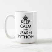 Mug Restez calme et apprenez Python drôle ingénieur lo (Gauche)