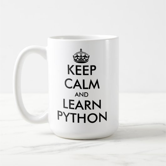 Mug Restez calme et apprenez Python drôle ingénieur lo (Gauche)
