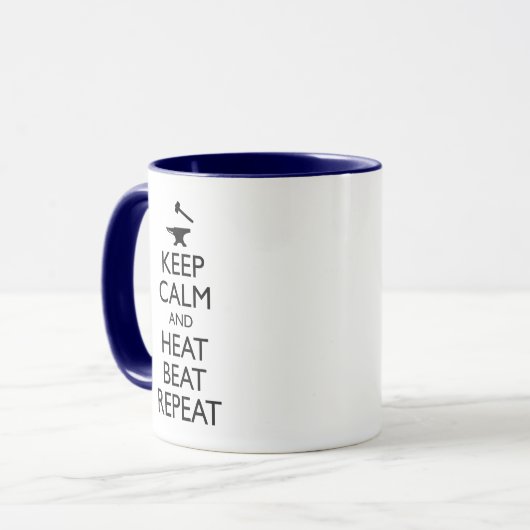 Mug Restez Calme Et Chauffez Répétez Funny Forgeron (Devant gauche)