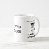 Mug Restez calme et continuez à compter sur la comptab (Devant droit)