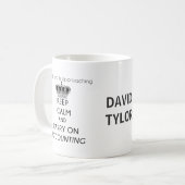 Mug Restez calme et continuez à compter sur la comptab (Devant gauche)