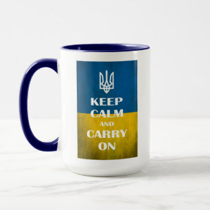 Mug Restez calme et continuez votre trident emblème uk