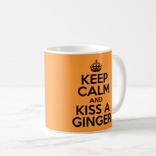 Mug Restez calme et embrassez un slogan Ginger, les ch (Devant droit)