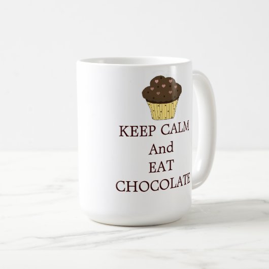 Mug Restez calme et mangez du chocolat (Devant droit)