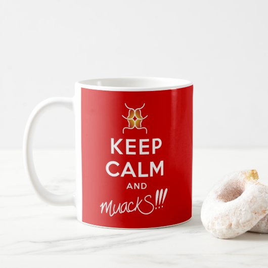Mug Restez calme et mouS ! ! ! Rouge&blanc (Avec donut)