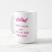 Mug Restez calme et Secourez la Princesse (Devant gauche)