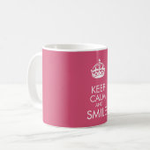 Mug Restez calme et sourire - personnaliser texte et c (Devant gauche)