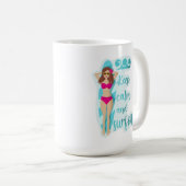 Mug Restez calme et surf sur la brune fille (Devant droit)