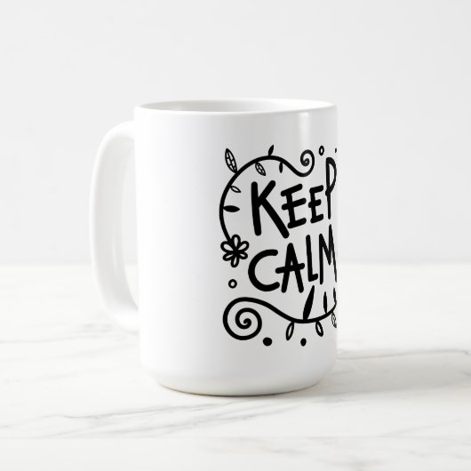 Mug Restez calme, graffitis, nature (Devant gauche)