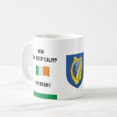 Mug Restez calme Irlande & Drôle Texte, Drapeau Irland (Devant gauche)