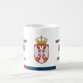 Mug Restez calme Serbie & Texte drôle, Drapeau Serbe (Centre)