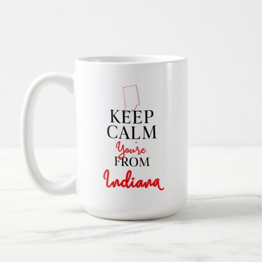 Mug Restez calme Vous êtes de l'Indiana (Gauche)